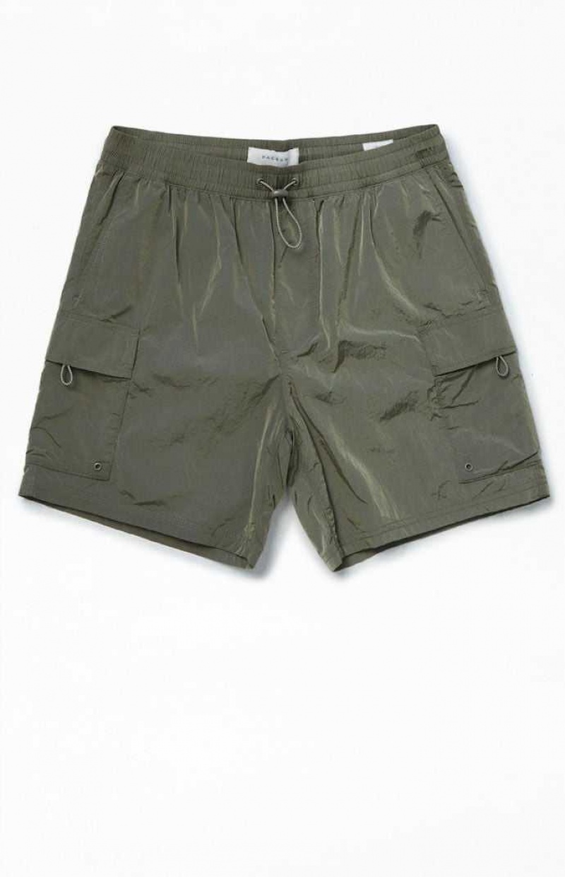 Short PacSun Olive Nylon Cargo Hombre Verde | IBPMG0153