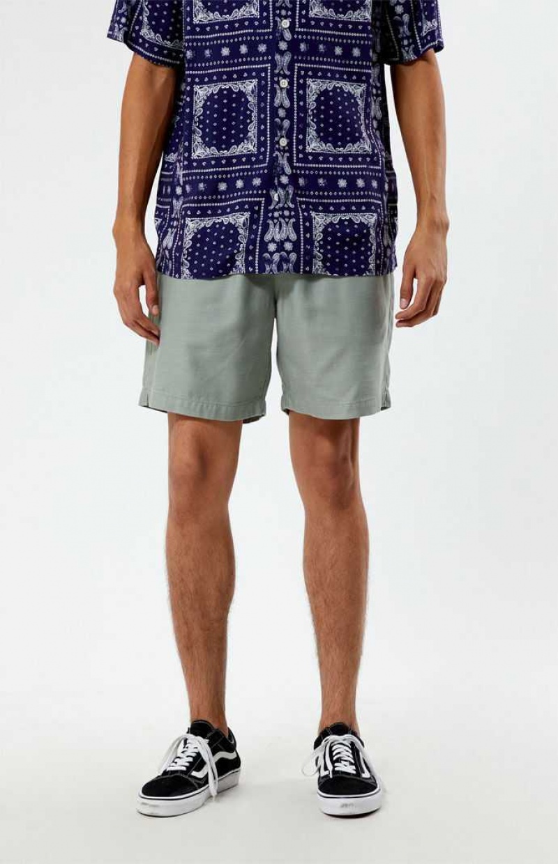 Short PacSun Olive Volley Hombre Verde Oliva | RISEZ2840