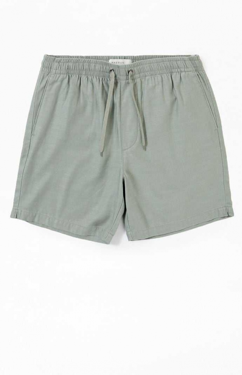 Short PacSun Olive Volley Hombre Verde Oliva | RISEZ2840