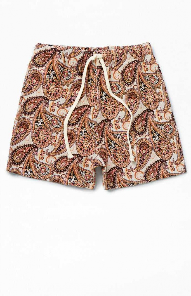 Short PacSun Paisley Tapestry Hombre Marrones | APLKX7204