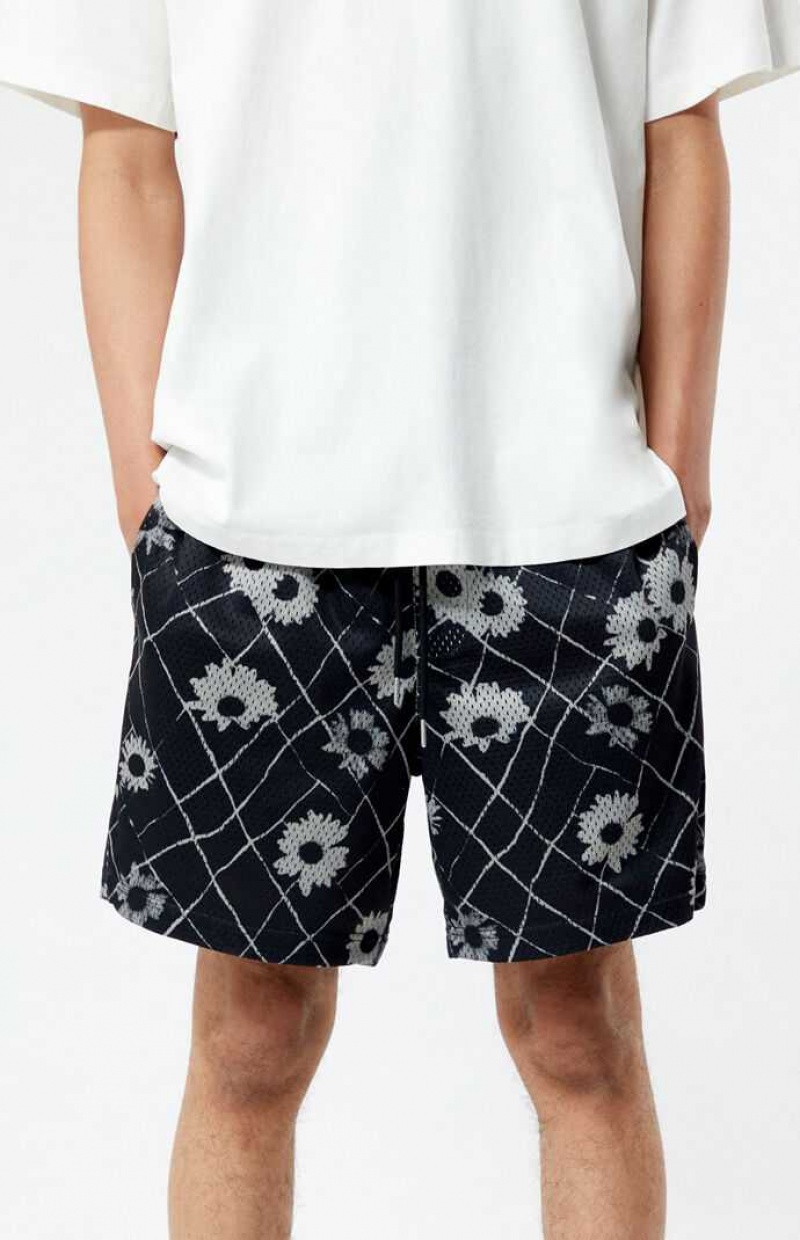 Short PacSun Printed Mesh Basketball Hombre Negras | WVJUH4596