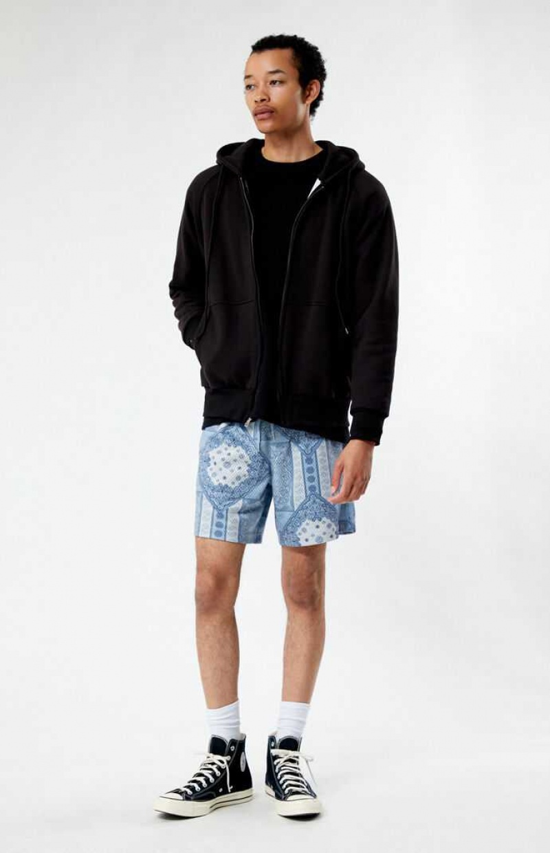 Short PacSun Printed Mesh Basketball Hombre Azules | KIDCQ0396