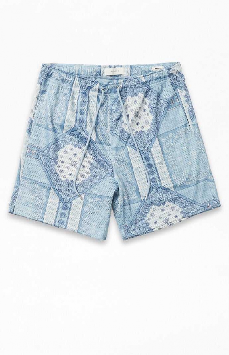 Short PacSun Printed Mesh Basketball Hombre Azules | KIDCQ0396