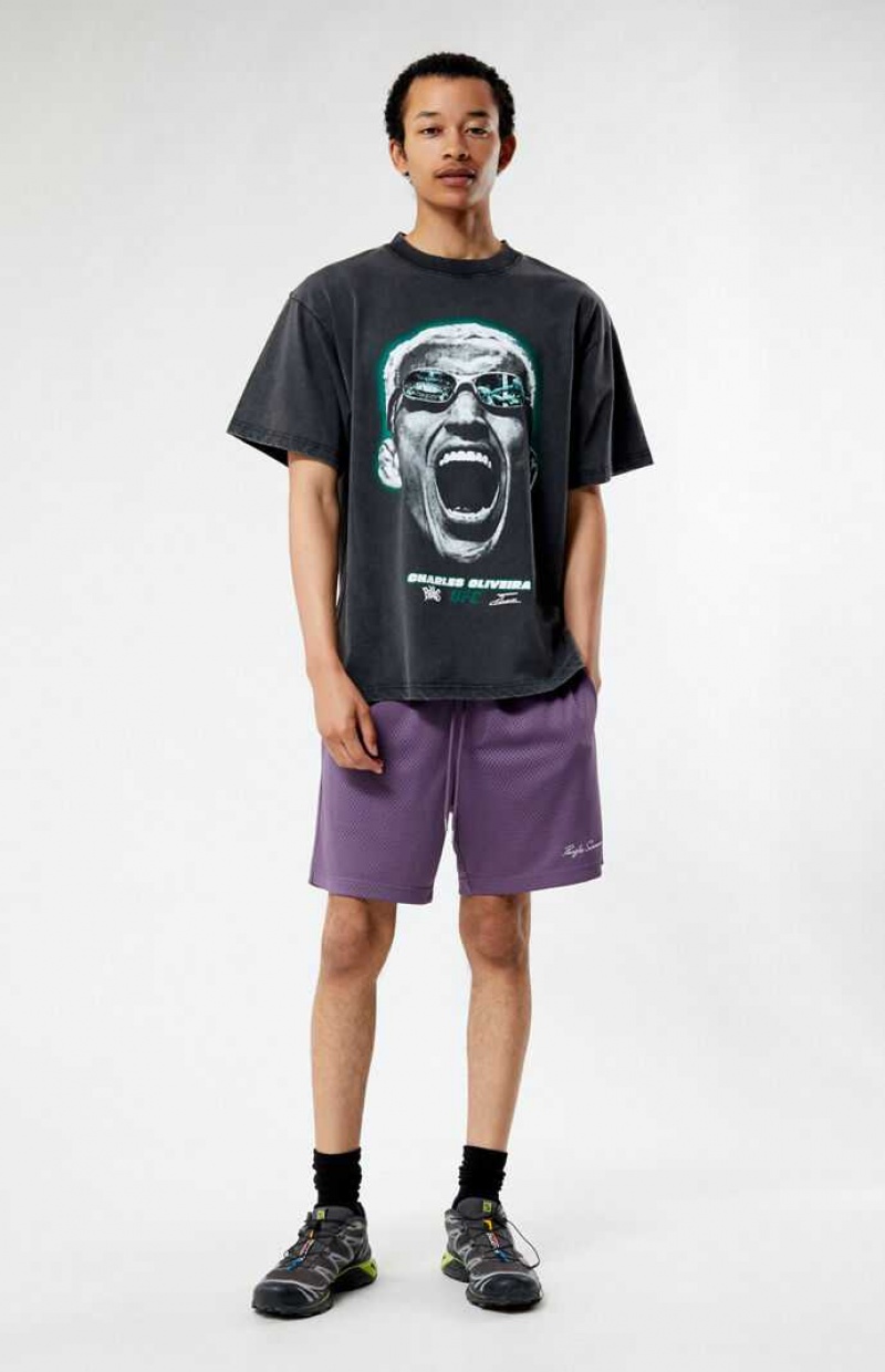 Short PacSun Purple Mesh Basketball Hombre Moradas | GHUDY0478