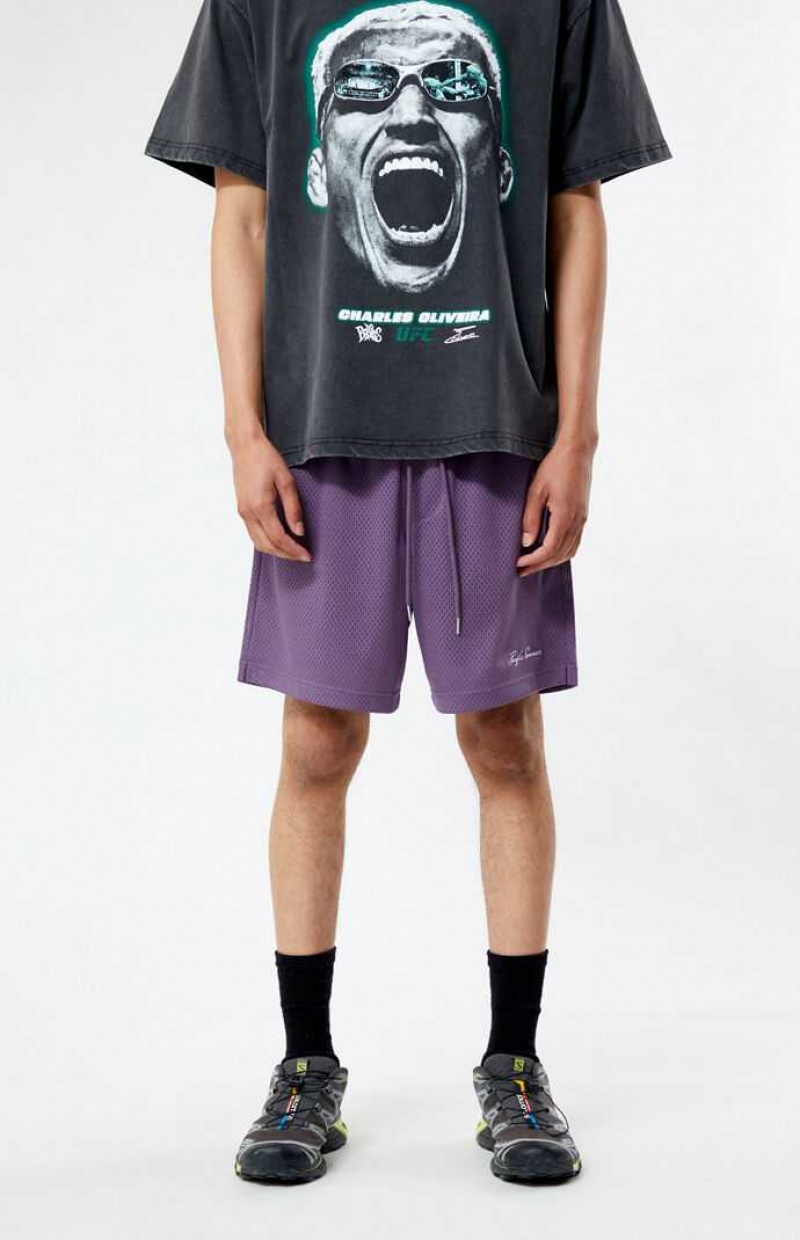 Short PacSun Purple Mesh Basketball Hombre Moradas | GHUDY0478