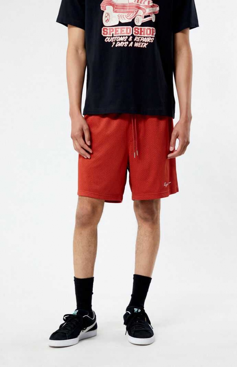 Short PacSun Red Mesh Basketball Hombre Rojas | IGBZP6893