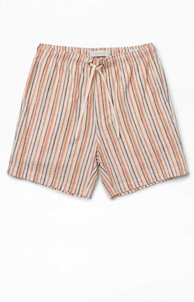 Short PacSun Russel Linen Volley Hombre Naranjas | NYADS9537