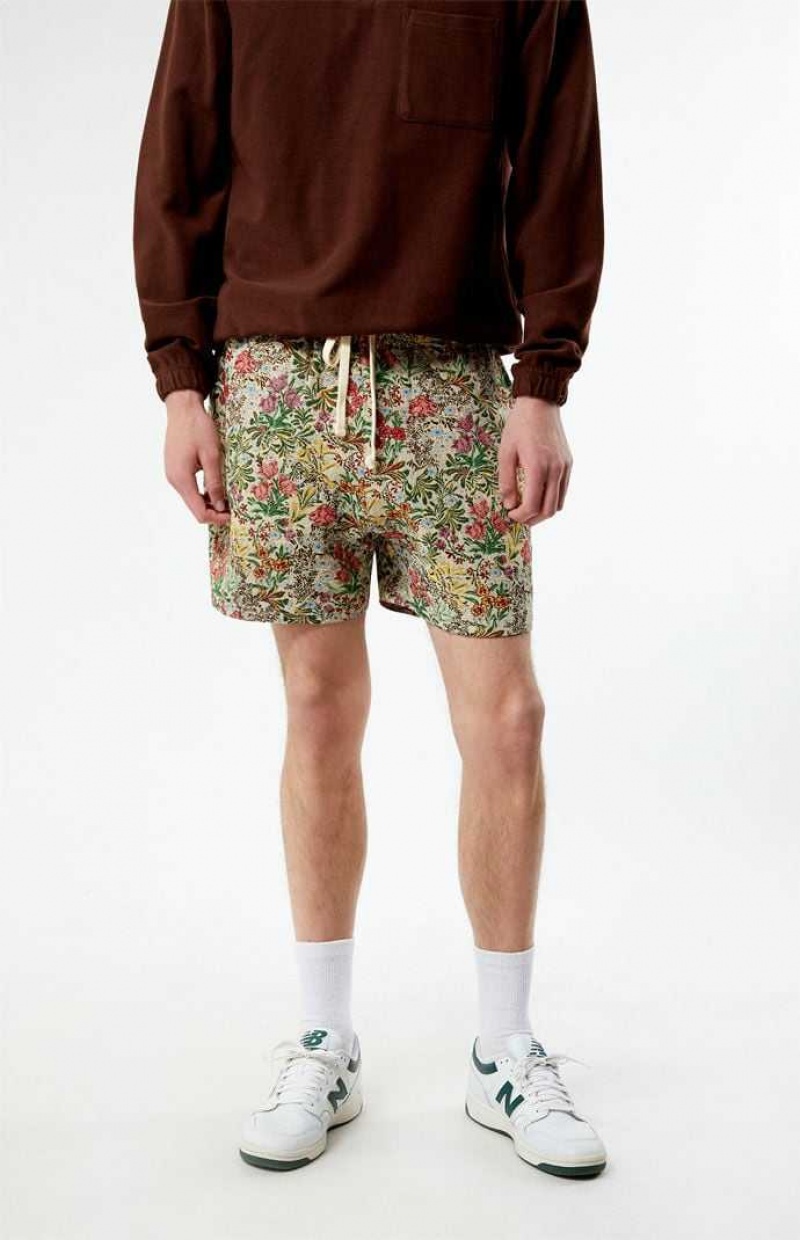 Short PacSun Tan Floral Tapestry Hombre Marrones | IVQLE4350