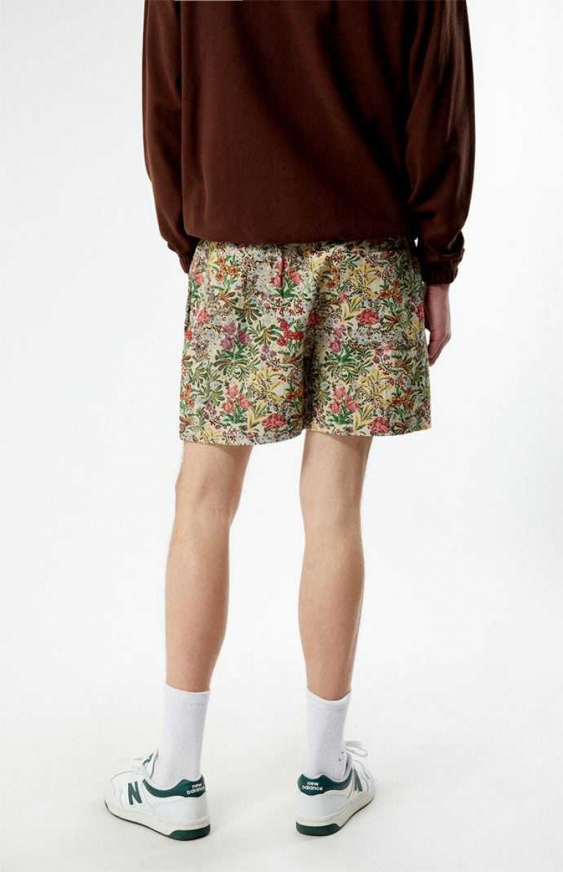 Short PacSun Tan Floral Tapestry Hombre Marrones | IVQLE4350