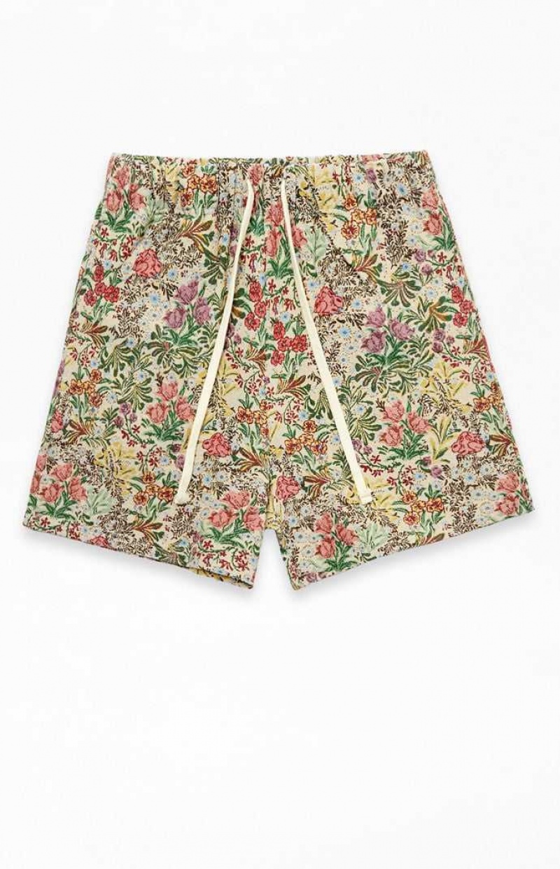 Short PacSun Tan Floral Tapestry Hombre Marrones | IVQLE4350