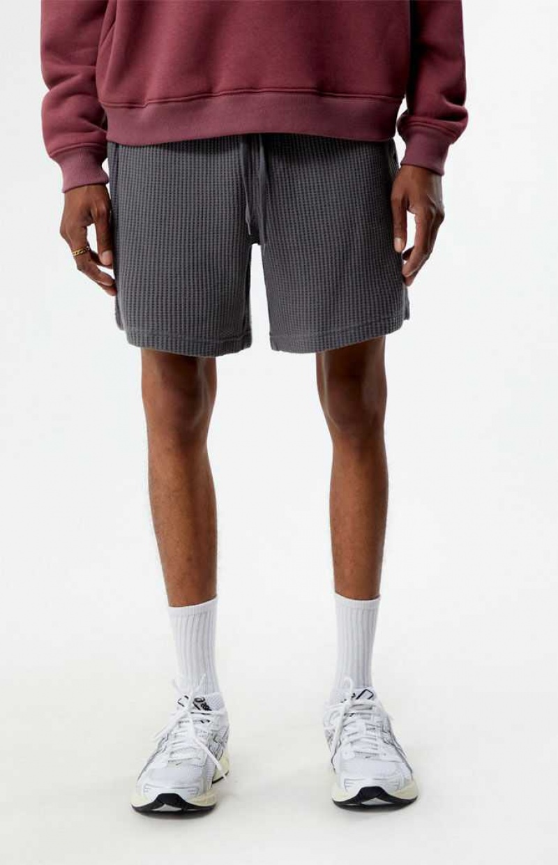 Short PacSun Waffle Knit Volley Hombre Gris | VBJSF1582