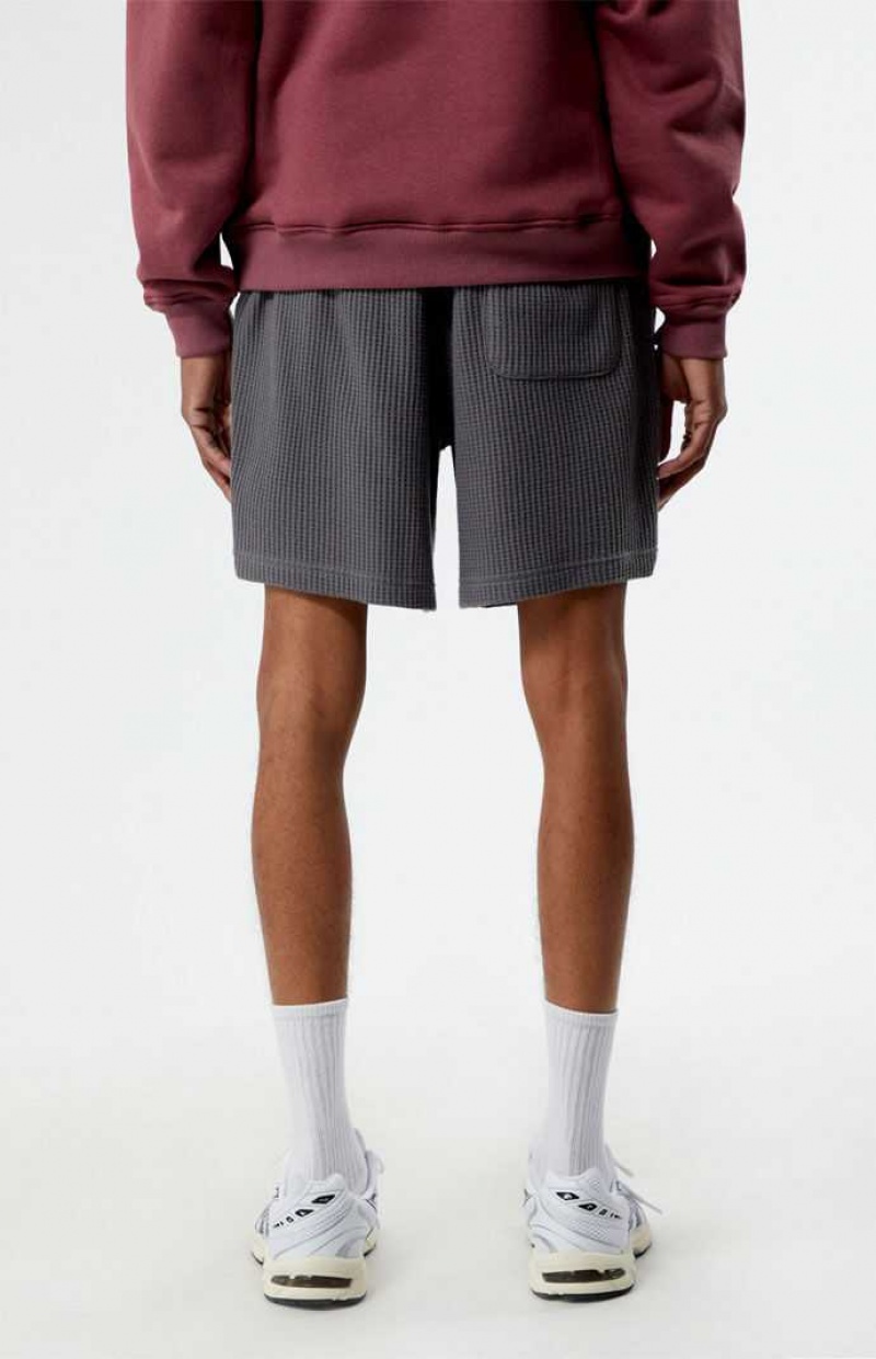 Short PacSun Waffle Knit Volley Hombre Gris | VBJSF1582