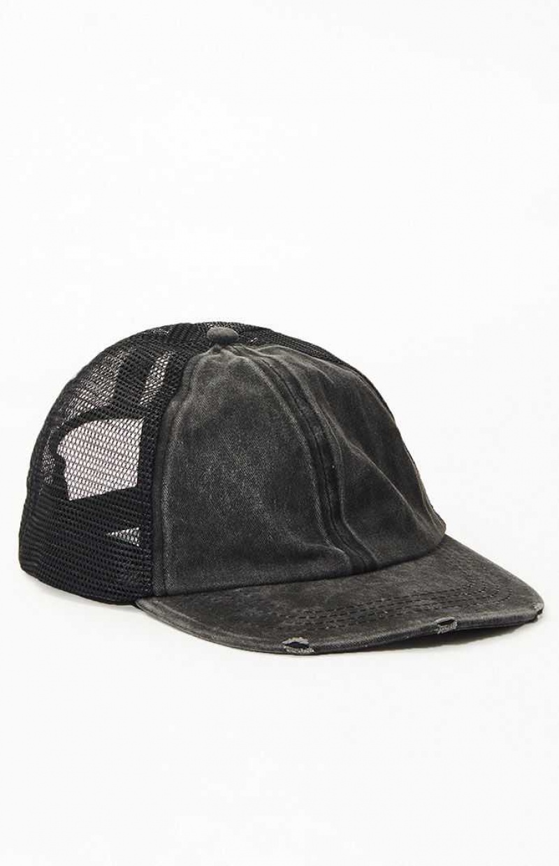 Sombrero PacSun Distressed Trucker Mujer Negras | JFDGM6124