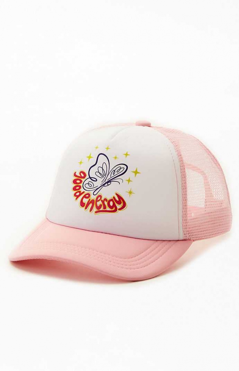 Sombrero PacSun Good Energy Trucker Snapback Mujer Rosas | WGTMP6729