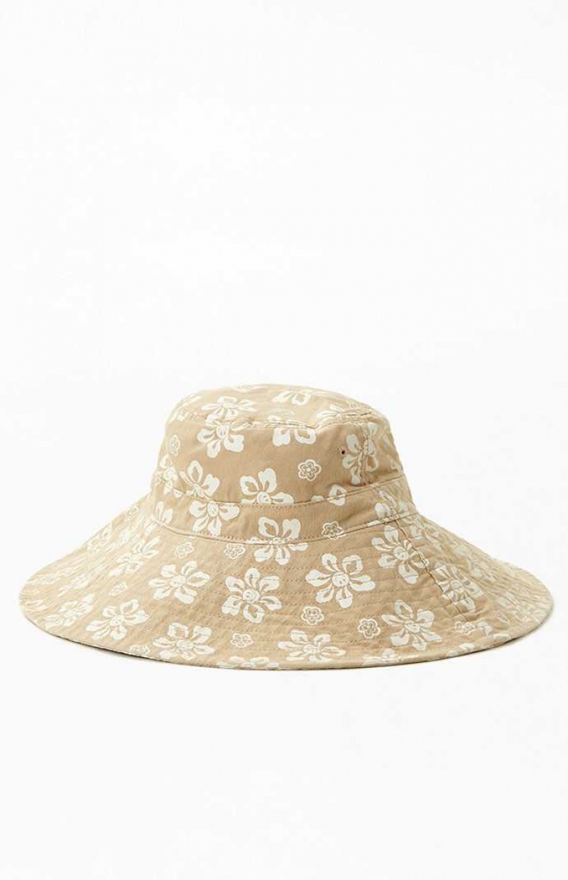 Sombrero PacSun Hawaiian Smiley Bucket Mujer Beige | YQKDR6389