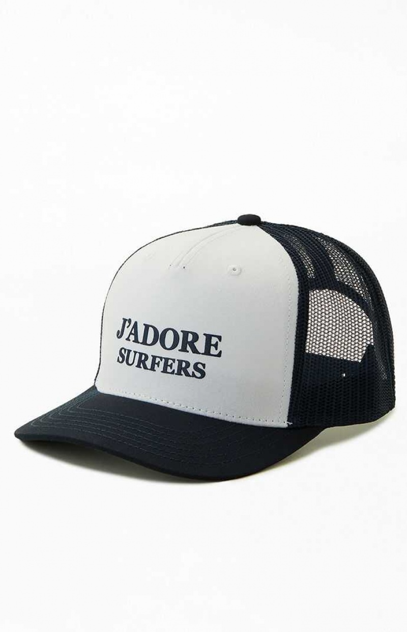 Sombrero PacSun J'Adore Surfers Trucker Mujer Blancas Azules | WGTKV6320