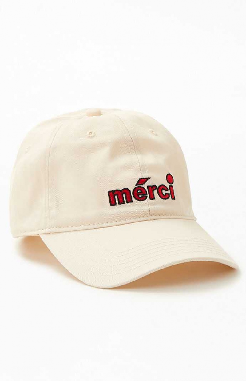 Sombrero PacSun Merci Dad Mujer Creme | USIDJ1509