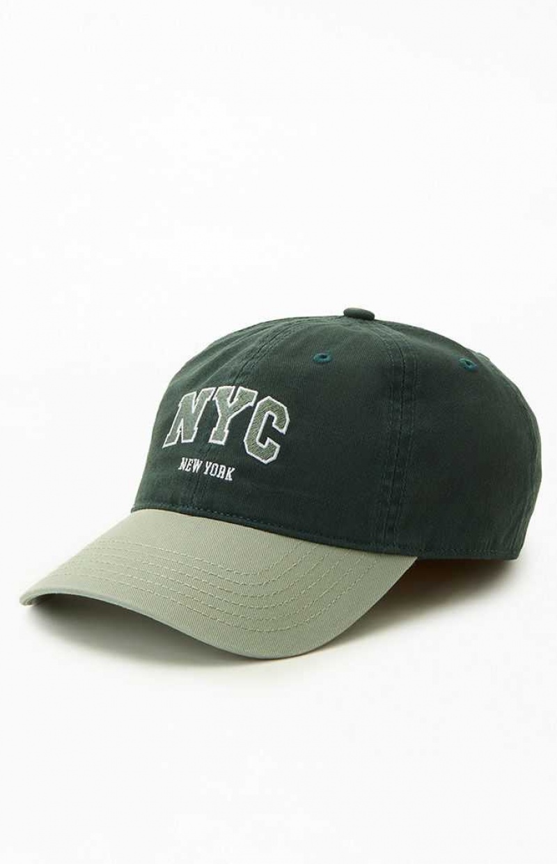 Sombrero PacSun NYC Deporte Dad Mujer Verde | PLDWJ1368