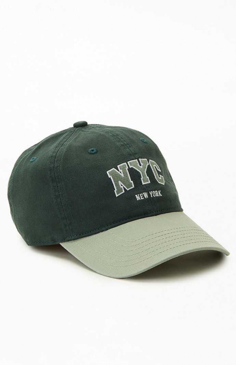 Sombrero PacSun NYC Deporte Dad Mujer Verde | PLDWJ1368