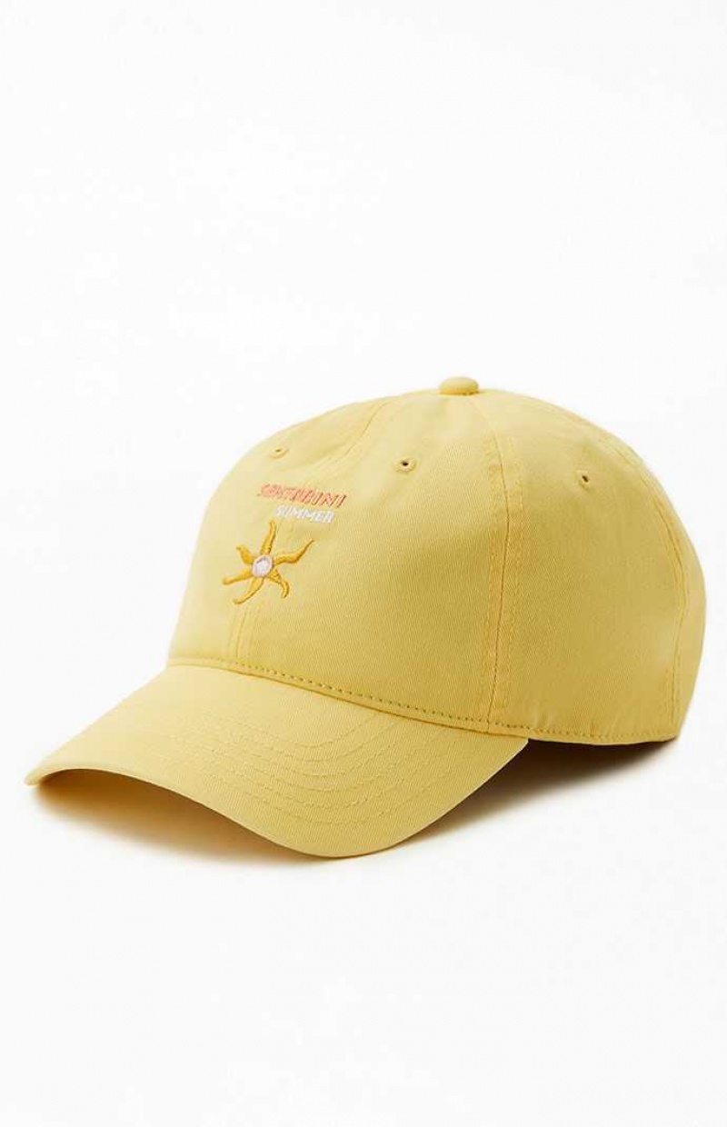 Sombrero PacSun Santorini Strapback Mujer Amarillo | BKMAD9501