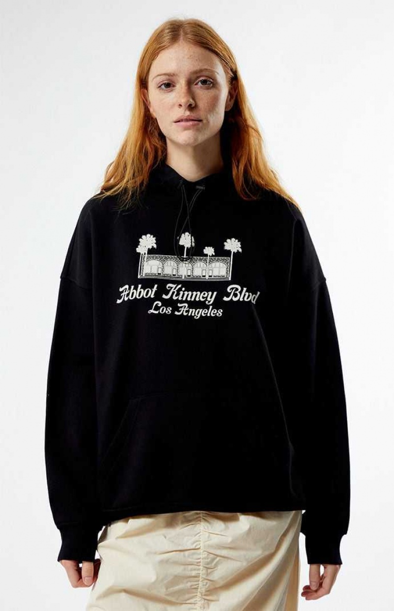 Sudadera con Capucha PacSun Abbot Kinney Funnel Neck Mujer Negras | JZVFP0586