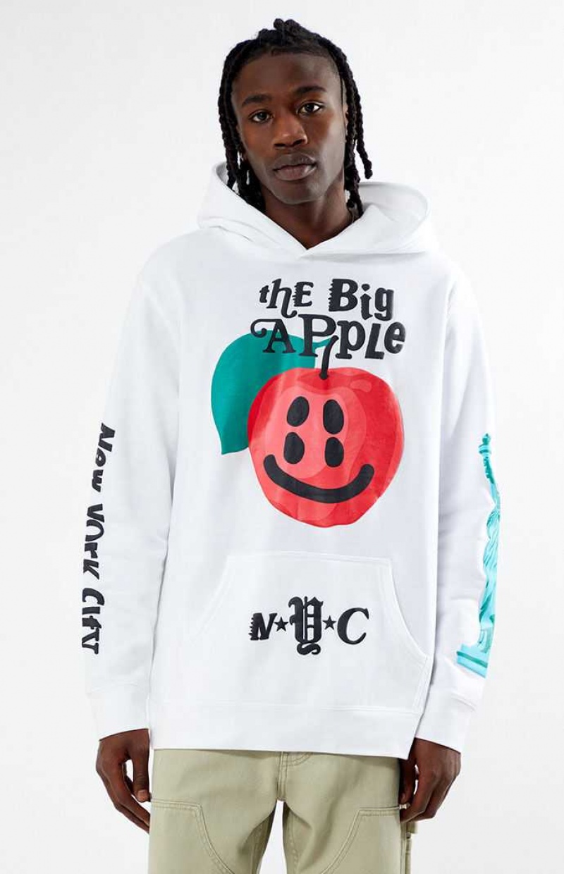 Sudadera con Capucha PacSun Big Apple Puff Hombre Blancas | KGDFM8314