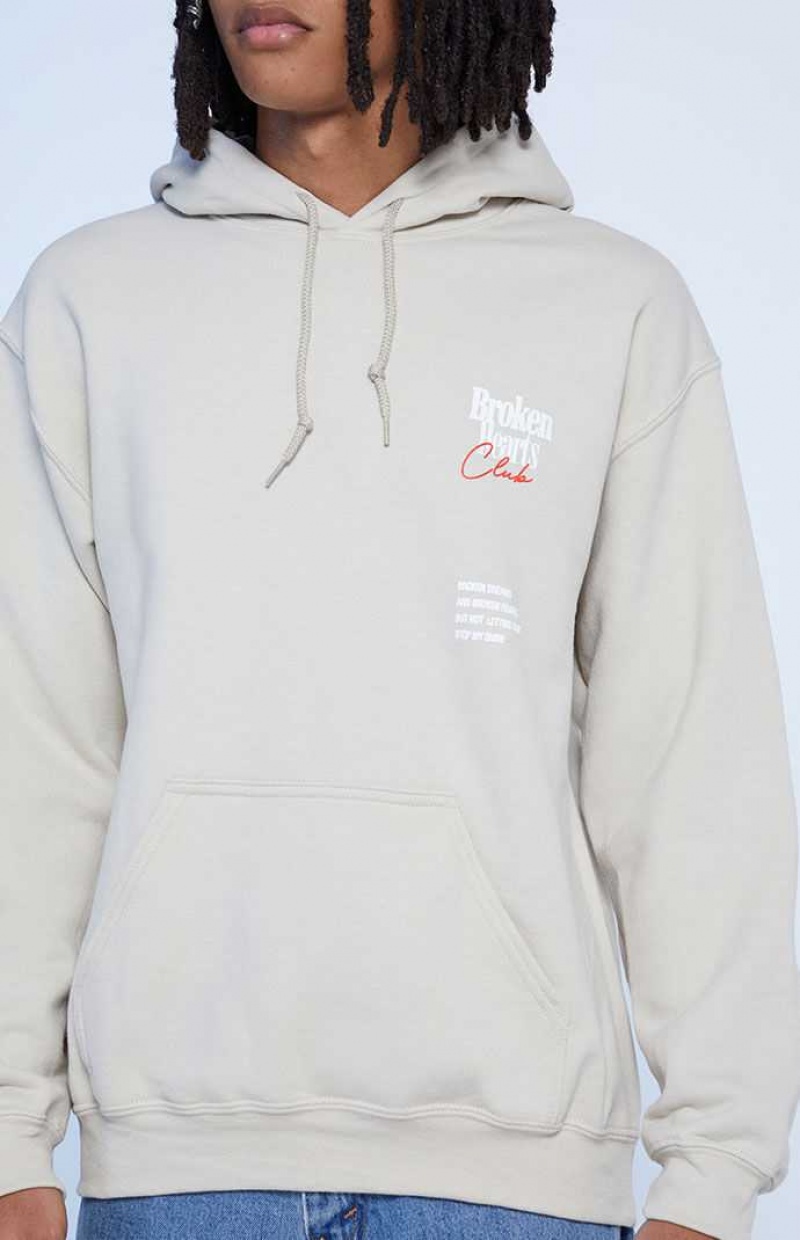 Sudadera con Capucha PacSun Broken Hearts Club Hombre Marrones | PZDXM6074