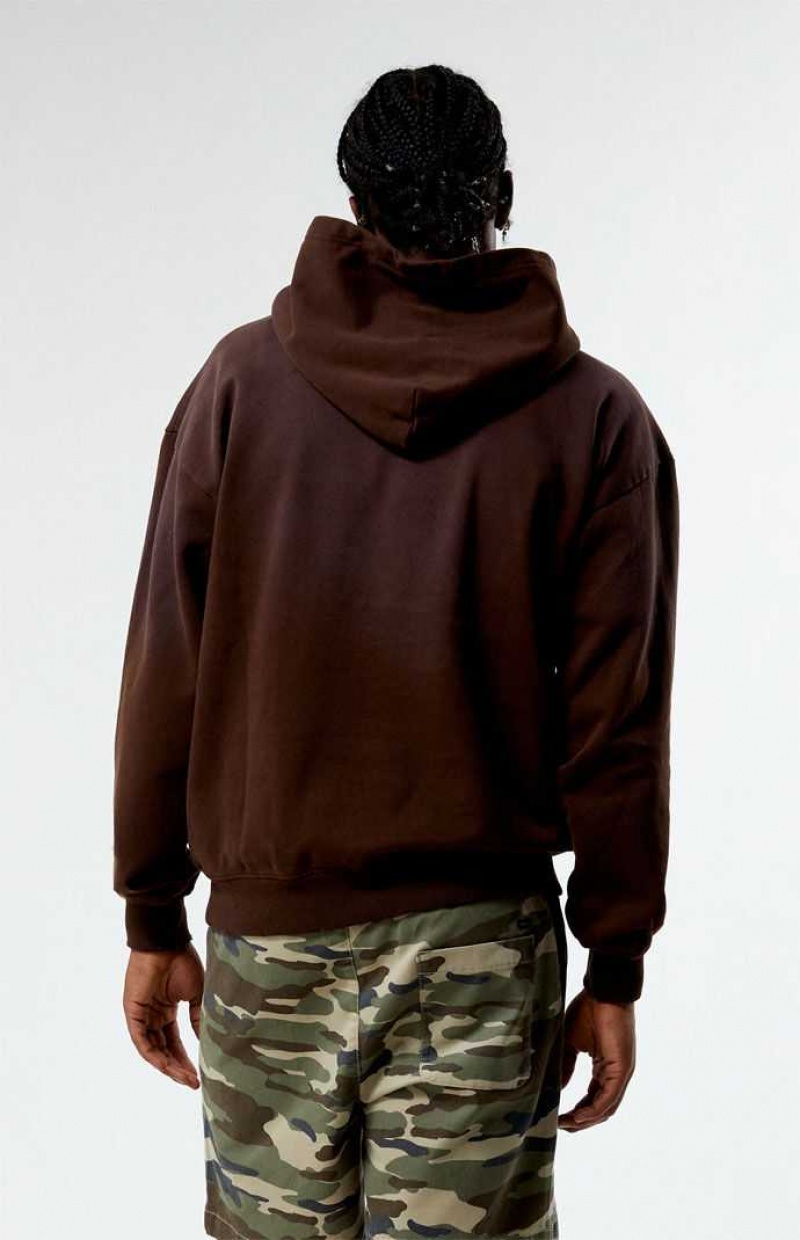 Sudadera con Capucha PacSun Brown Potassium Vintage Wash Hombre Marrones | UVRCO8721