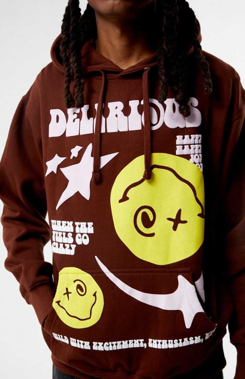 Sudadera con Capucha PacSun Delirious Hombre Marrones | ROAZU3168