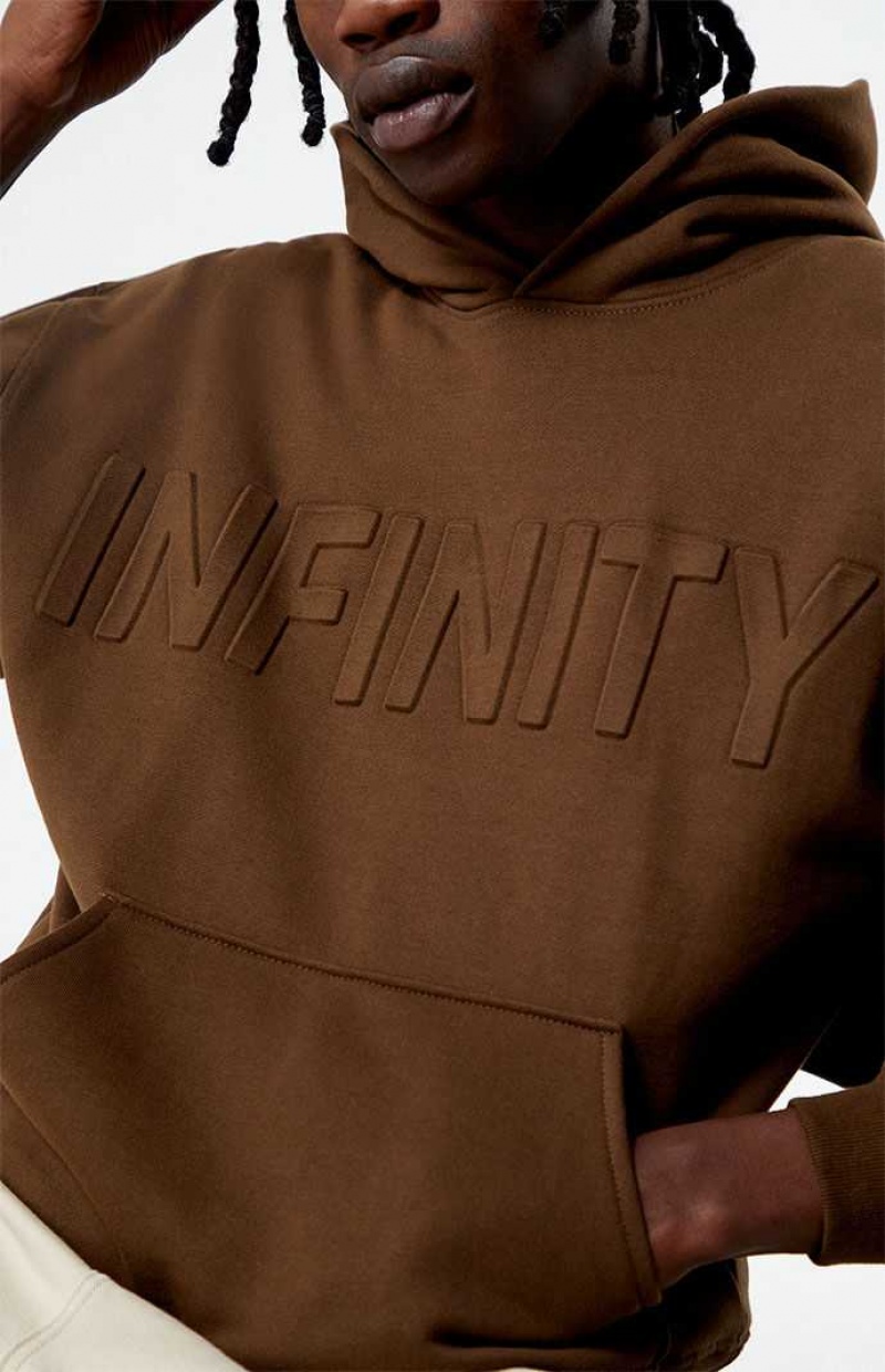 Sudadera con Capucha PacSun Embossed Infinity Hombre Marrones | HPOAF3847