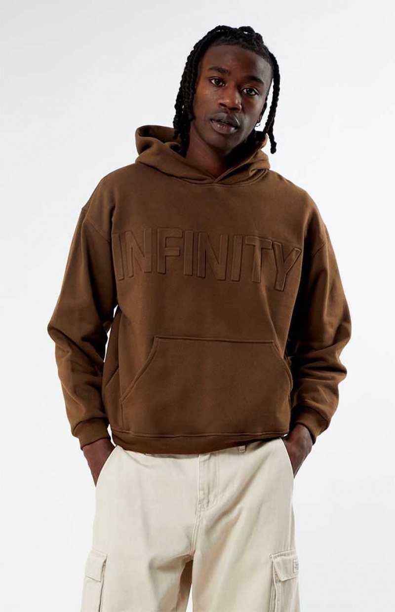 Sudadera con Capucha PacSun Embossed Infinity Hombre Marrones | HPOAF3847