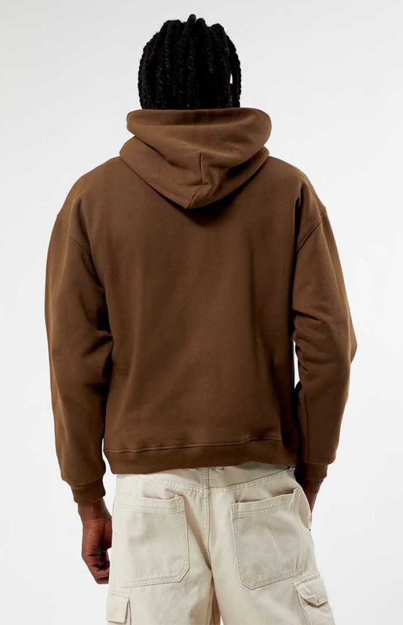 Sudadera con Capucha PacSun Embossed Infinity Hombre Marrones | HPOAF3847