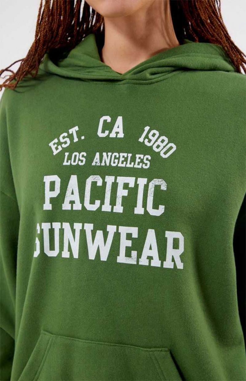 Sudadera con Capucha PacSun Est. CA 1980 Pacific Sunwear Oversized Mujer Verde | YDEGK1406