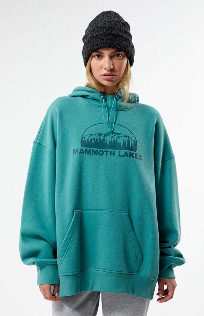 Sudadera con Capucha PacSun Mammoth Funnel Neck Mujer Verde | GXLWA1364