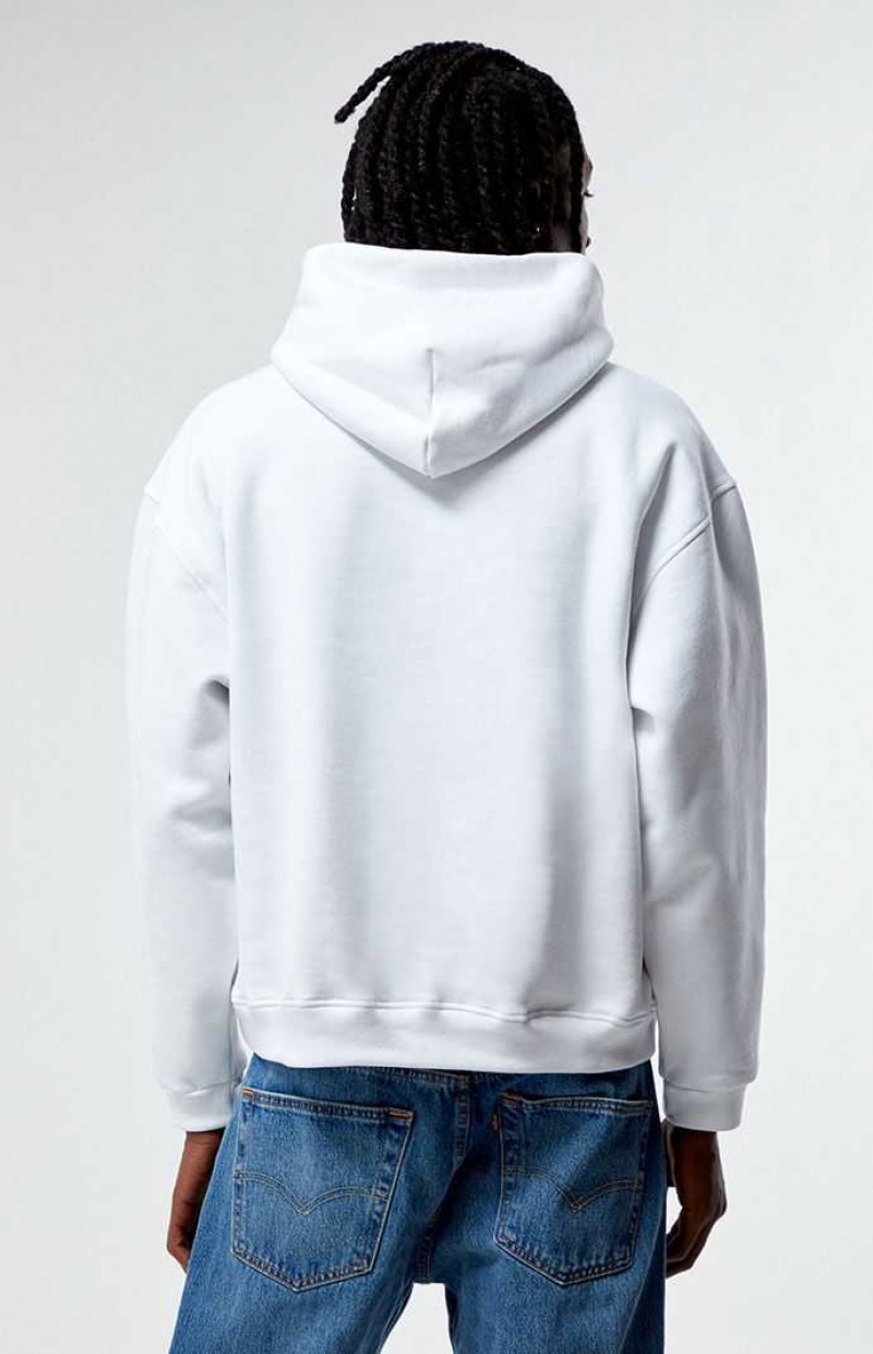 Sudadera con Capucha PacSun Meditate Embroidered Hombre Blancas | NDZFK1740