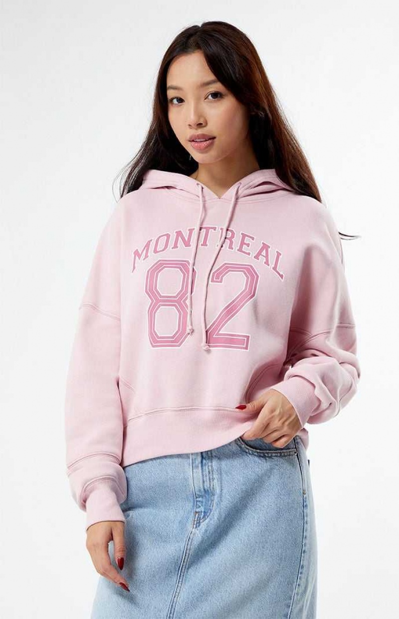 Sudadera con Capucha PacSun Montreal Cropped Mujer Moradas | CHGMZ6254