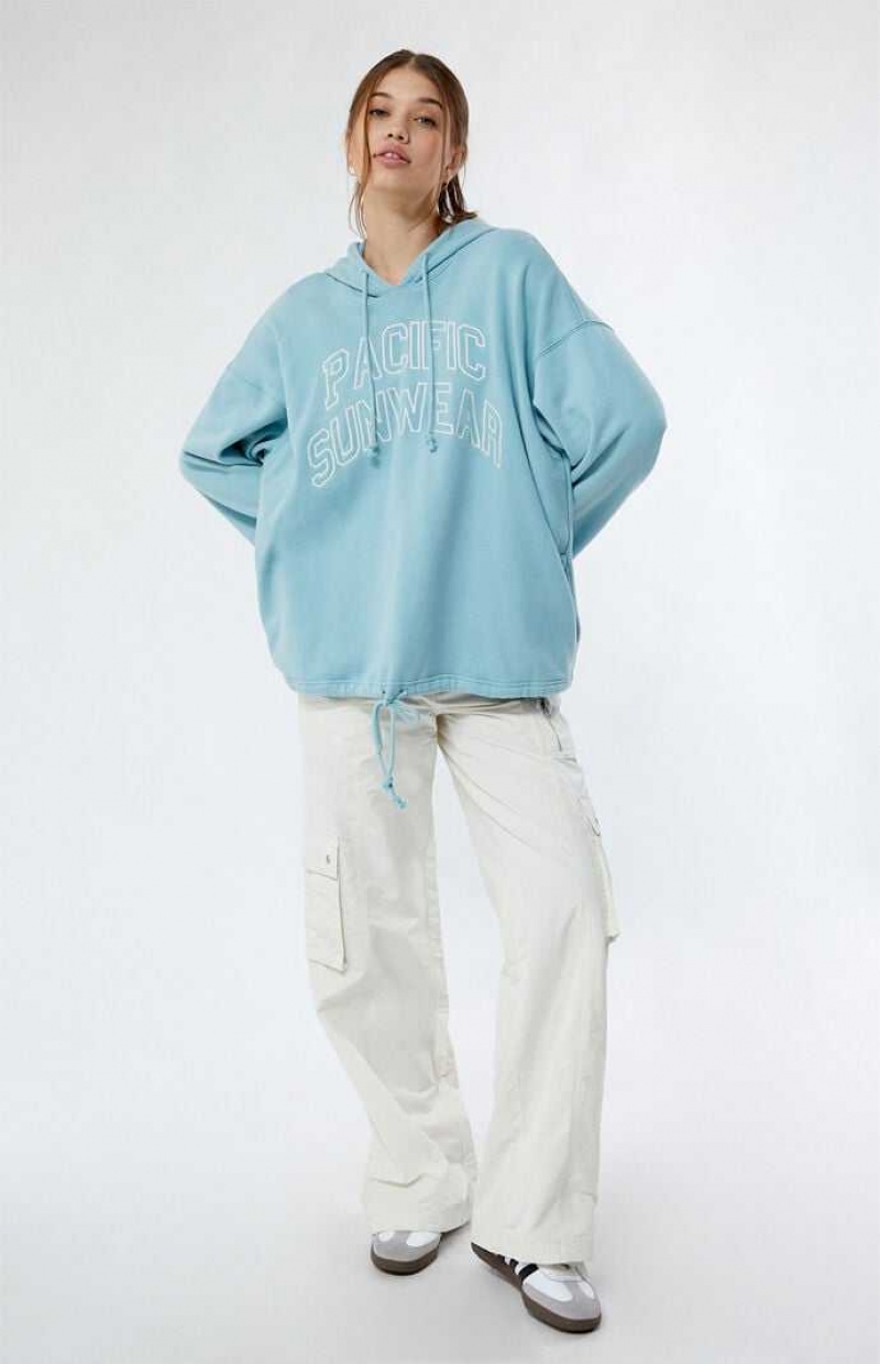 Sudadera con Capucha PacSun Pacific Sunwear Embroidered Mujer Azules | GBICL1635