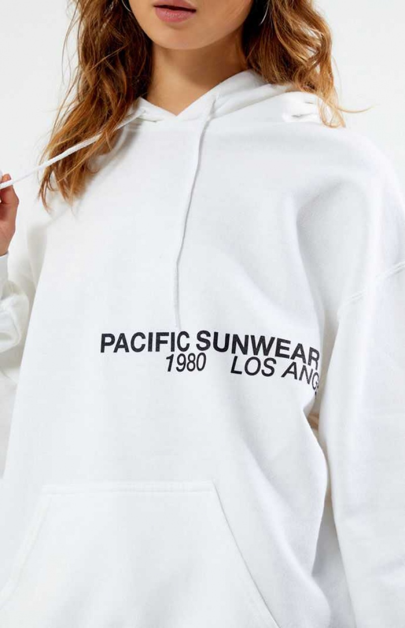 Sudadera con Capucha PacSun Pacific Sunwear Off Center Mujer Blancas | BQRTG2863