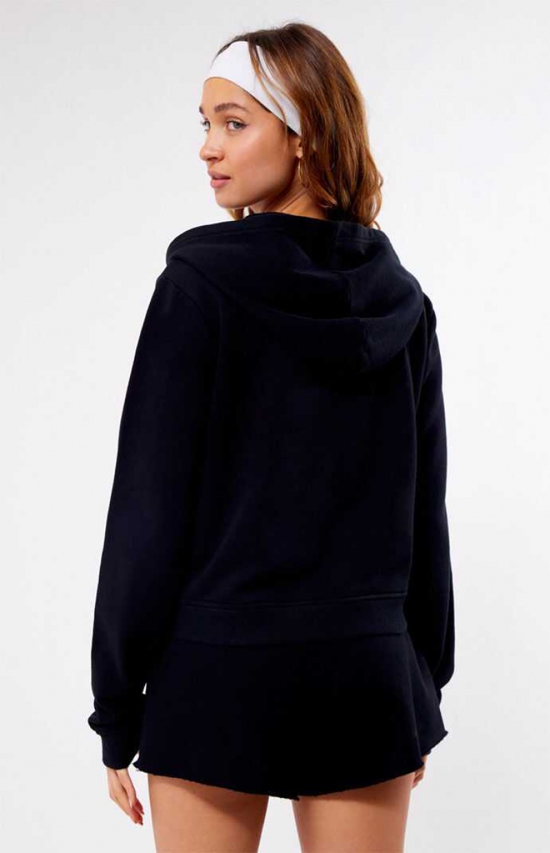 Sudadera con Capucha PacSun Pacific Sunwear Full Zip Mujer Negras | PBFQS8107