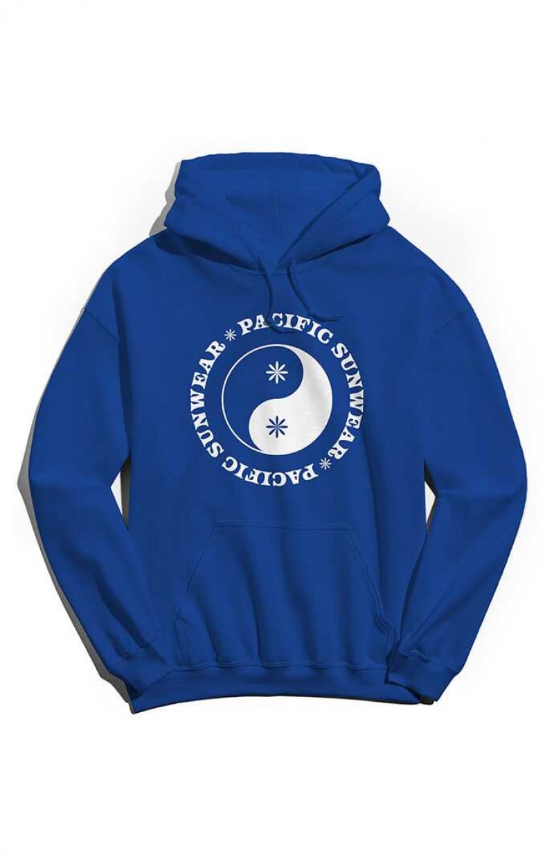 Sudadera con Capucha PacSun Pacific Sunwear Yin & Yang Hombre Azul Real Azules | ZAXOF8231