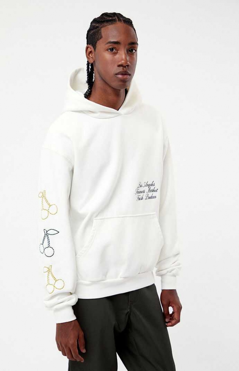 Sudadera con Capucha PacSun Quality Goods Hombre Blancas | OKNLJ8957