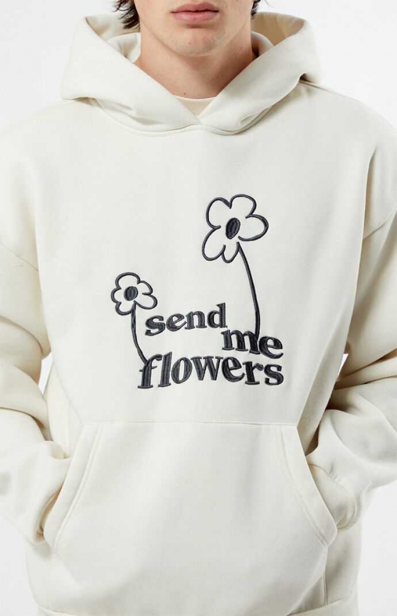 Sudadera con Capucha PacSun Send Flowers Hombre Creme | HEXDP5698