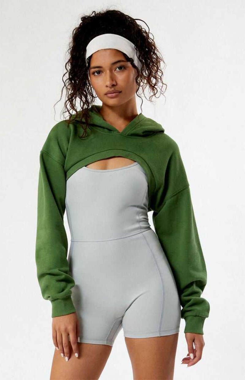 Sudadera con Capucha PacSun Shrug Mujer Verde | HBLVY4582