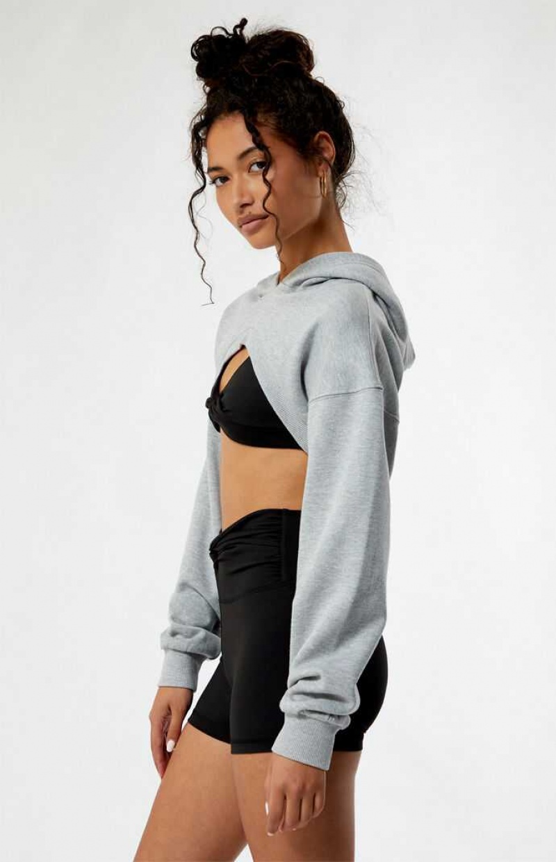 Sudadera con Capucha PacSun Shrug Mujer Gris | ONQPA3209