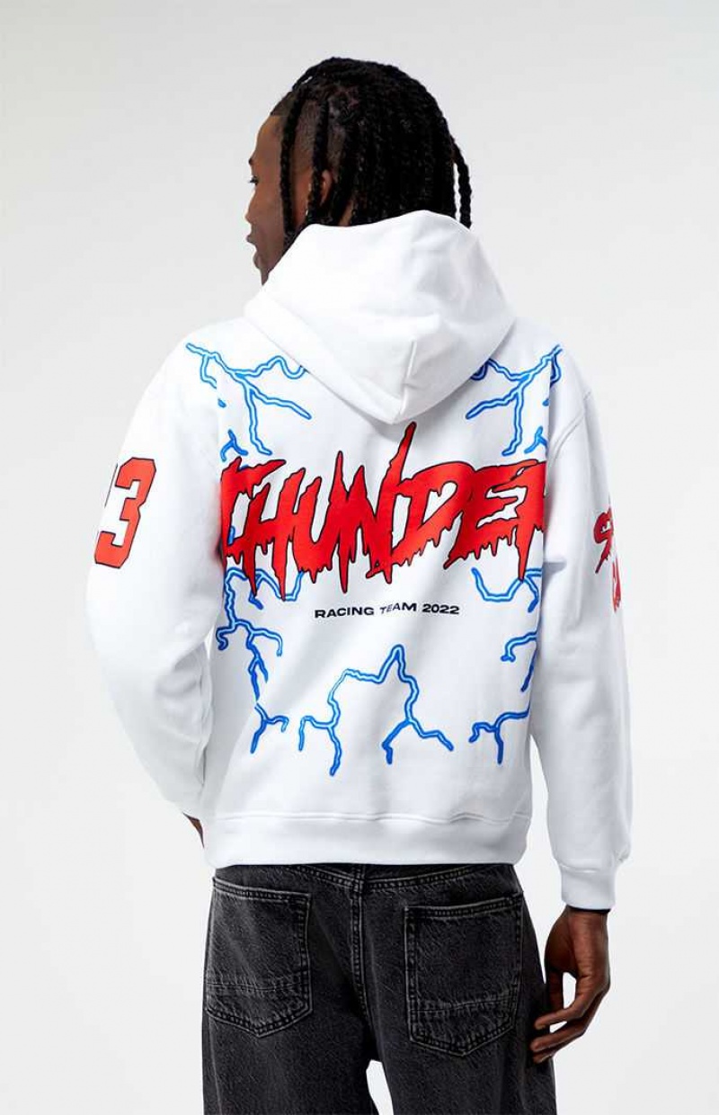 Sudadera con Capucha PacSun Thunder Speed Hombre Blancas | VWZJE7096