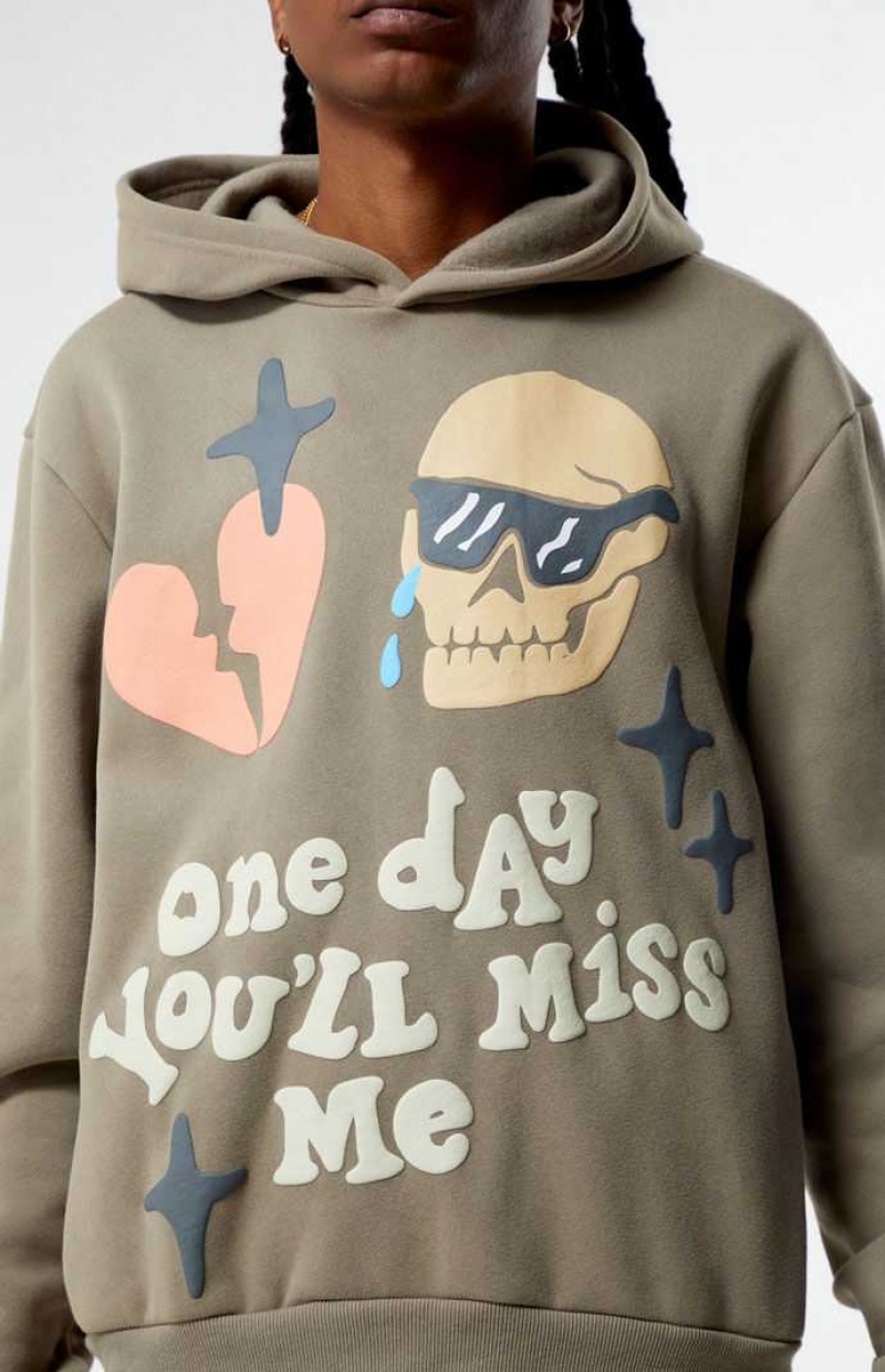 Sudadera con Capucha PacSun You'll Miss Me Hombre Marrones | TFGEQ0851