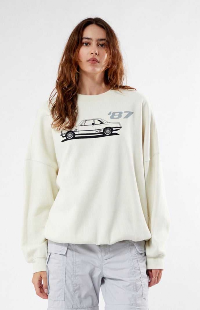 Sudaderas PacSun 87 Car Crew Neck Mujer Marrones | JDPME0415