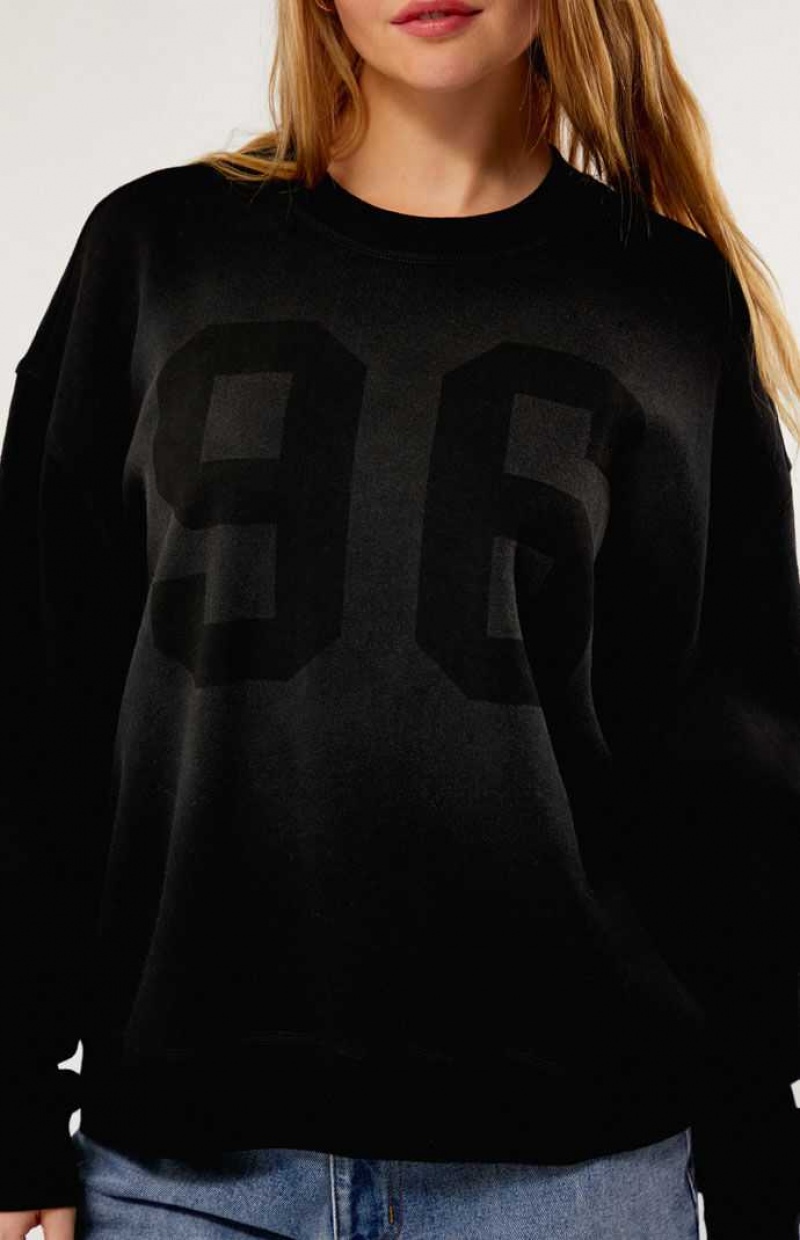 Sudaderas PacSun 96 Crew Neck Mujer Negras | CWRAK5630