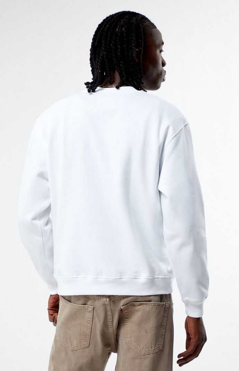 Sudaderas PacSun Aspen Embroidered Crew Neck Hombre Blancas | CSTBH3286