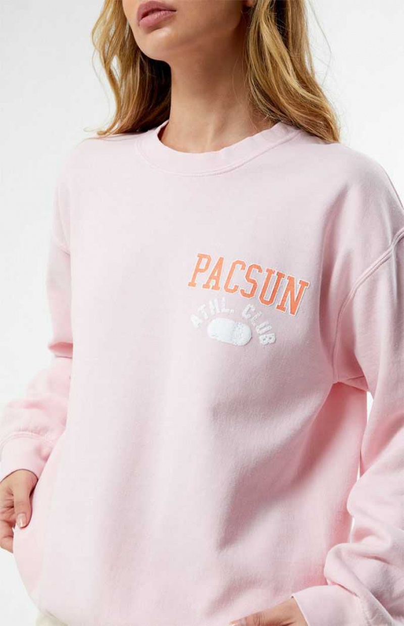 Sudaderas PacSun Atléticos Club Crew Neck Mujer Rosas Claro | TXVDY5390